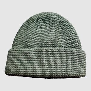 Crewcuts Boys Safari Green Waffle Knit Wool Blend Cuffed Beanie NEW S/M